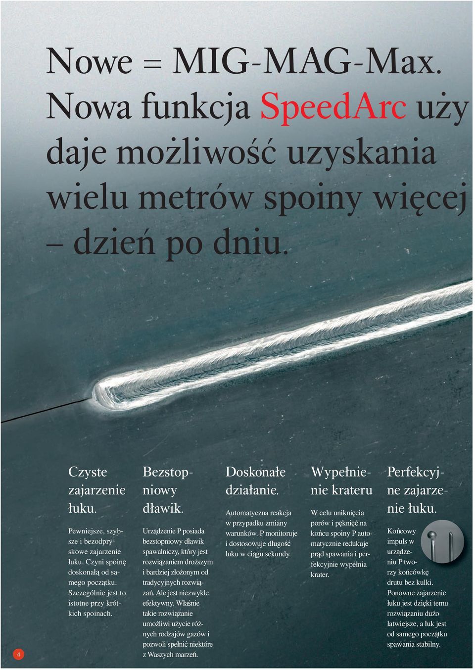 Urządzenie P posiada bezstopniowy dławik spawalniczy, który jest rozwiązaniem droższym i bardziej złożonym od tradycyjnych rozwiązań. Ale jest niezwykle efektywny.