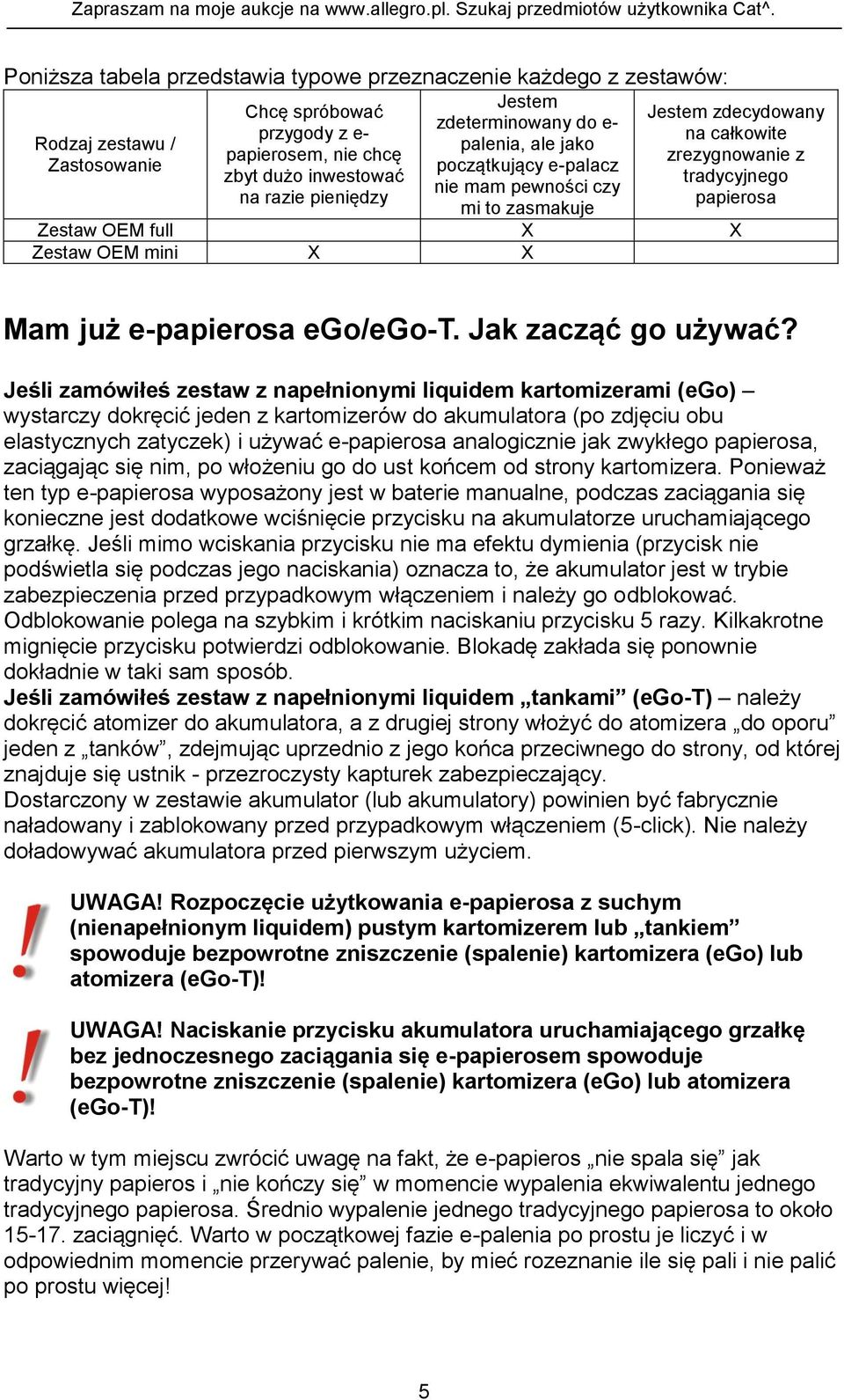 mini X X Mam już e-papierosa ego/ego-t. Jak zacząć go używać?