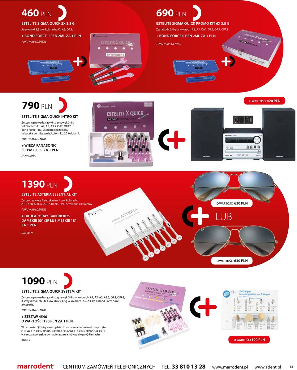 QUICK INTRO KIT Zestaw wprowadzający 6 strzykawek 3,8 g w kolorach: A1, A2, A3, A3.5, OA2, OPA2, Bond Force 1 ml, 25 mikropędzelków, miseczka do mieszania, kolornik z 20 kolorami.