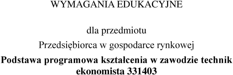 rynkowej odstawa programowa