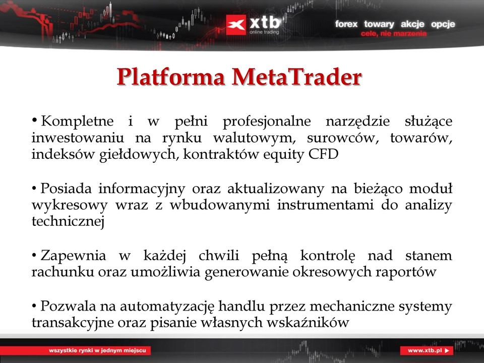 wbudowanymi instrumentami do analizy technicznej Zapewnia w każdej chwili pełną kontrolę nad stanem rachunku oraz umożliwia