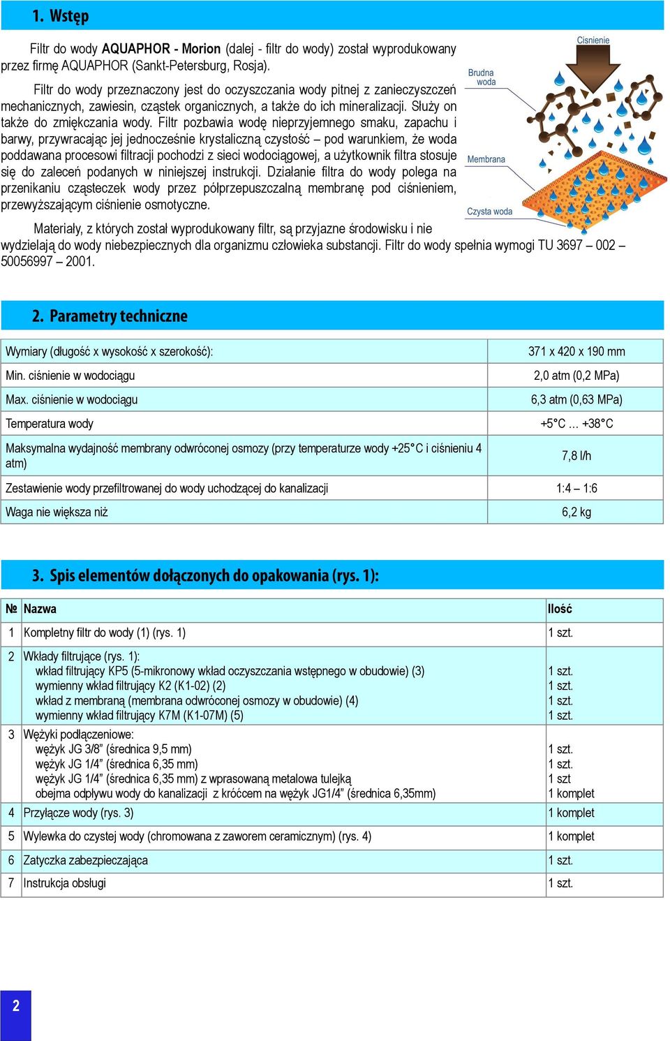 Filtr pozbawia wodę nieprzyjemnego smaku, zapachu i barwy, przywracając jej jednocześnie krystaliczną czystość pod warunkiem, że woda poddawana procesowi filtracji pochodzi z sieci wodociągowej, a