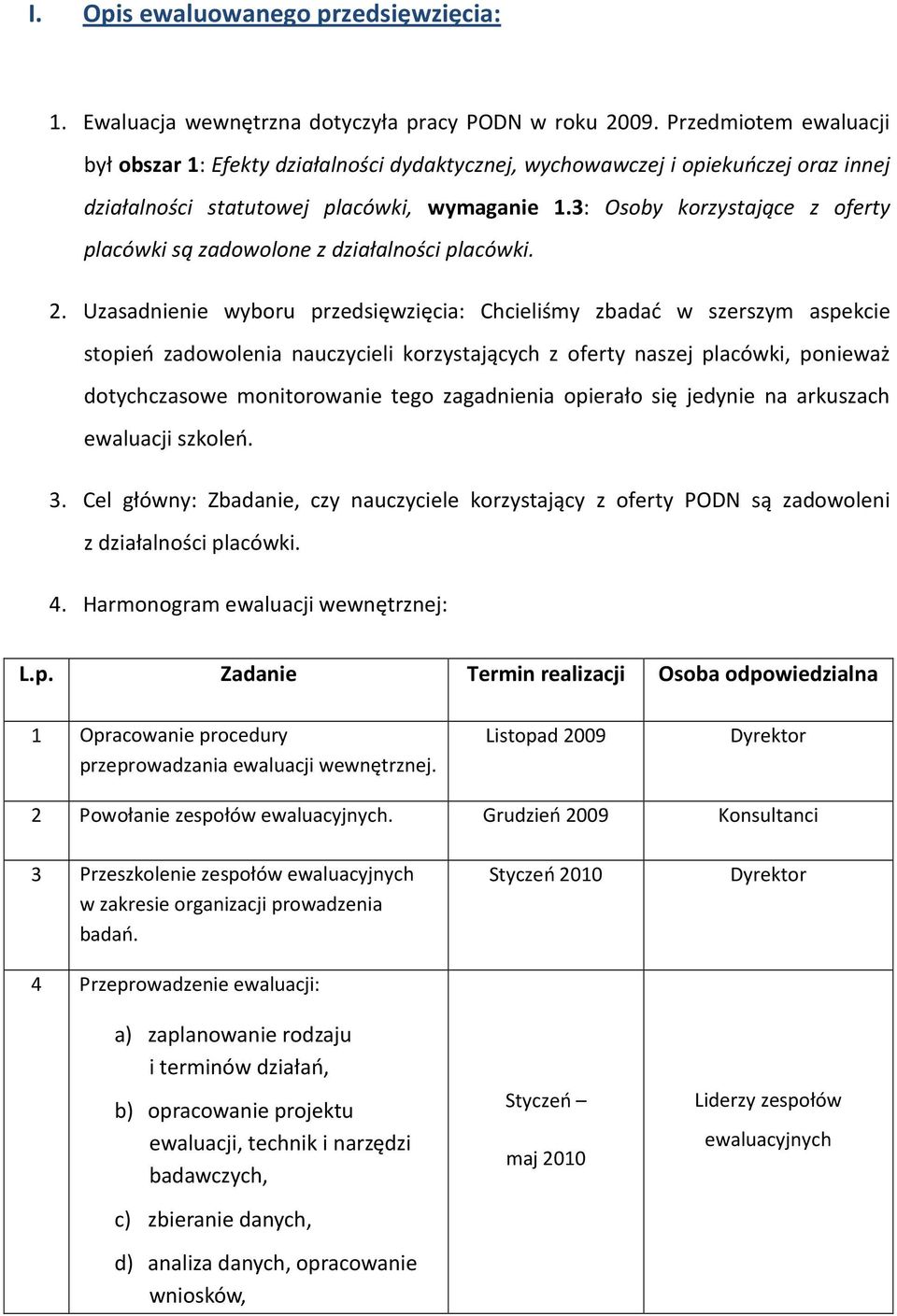 3: Osoby korzystające z oferty placówki są zadowolone z działalności placówki. 2.