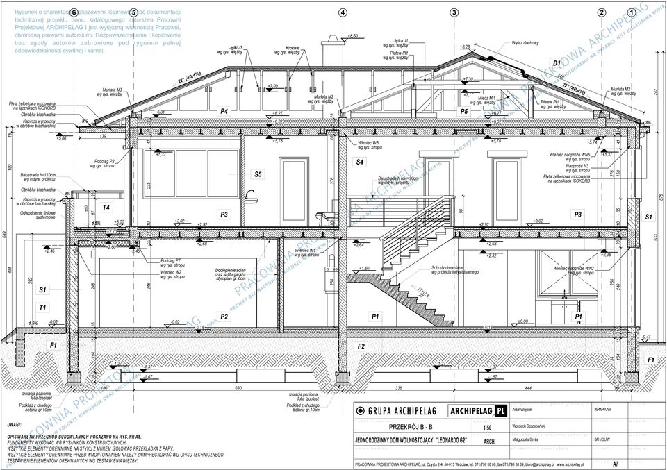 projektu Obróbka blacharska Kapinos wyrobiony w obróbce blacharskiej Odwodnienie liniowe systemowe +,8 % Podciąg P,% T +,70 +,00 +,7 +,0 +, P S +,78 Wieniec W S alustrada h min=0cm wg indyw.