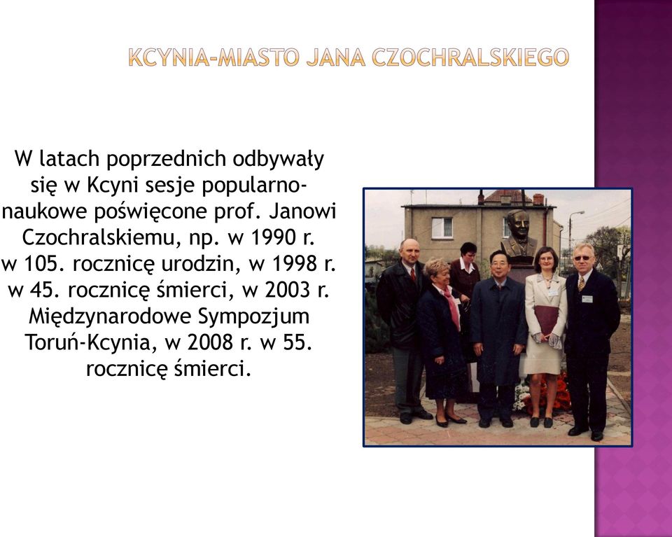 rocznicę urodzin, w 1998 r. w 45. rocznicę śmierci, w 2003 r.