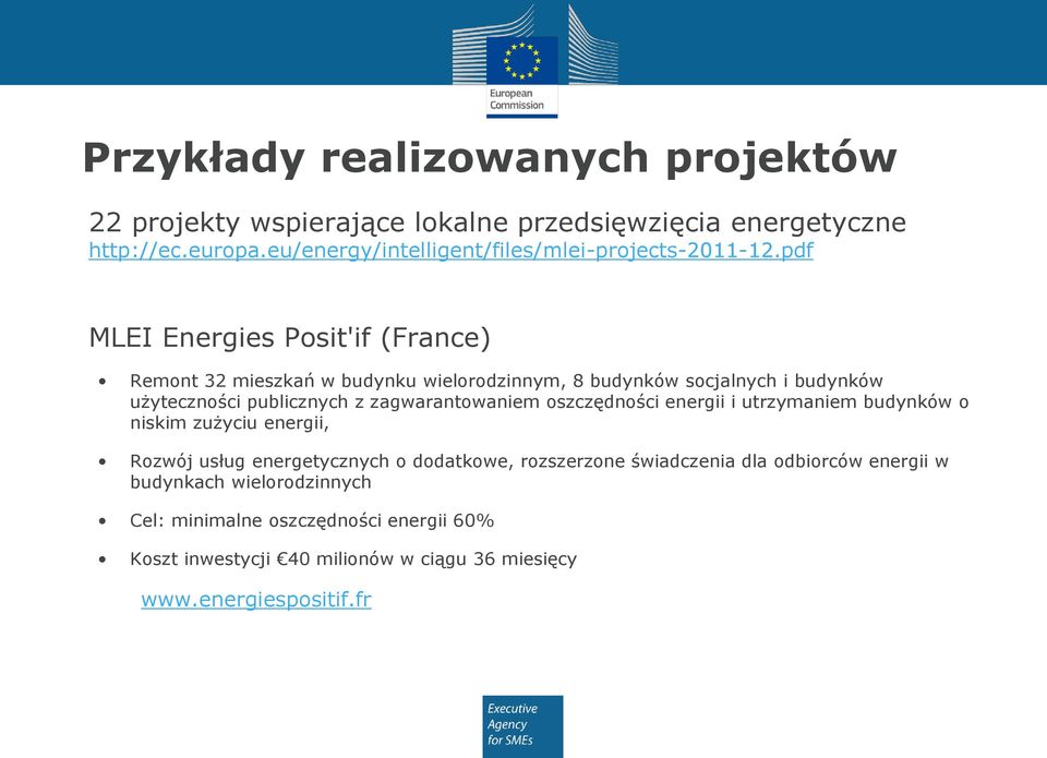 pdf MLEI Energies Posit'if (France) Remont 32 mieszkań w budynku wielorodzinnym, 8 budynków socjalnych i budynków użyteczności publicznych z