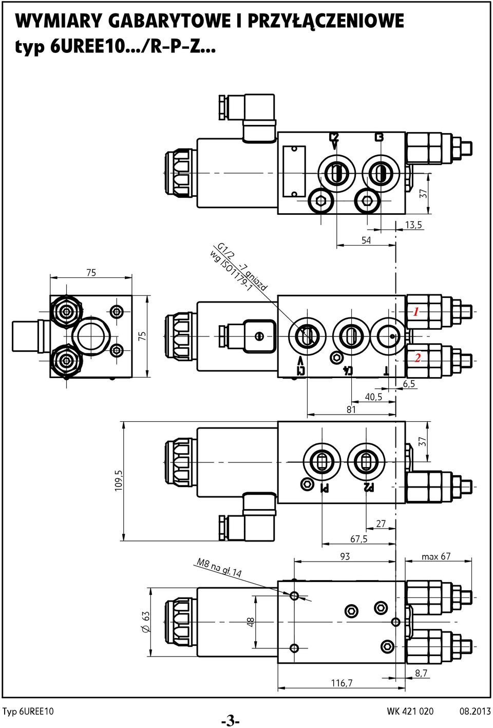 ..G1/2-7 gniazd wg ISO1179-1 75 M8 na gł.