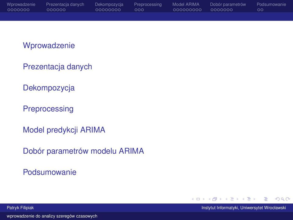 Preprocessing Model predykcji