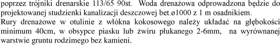 deszczowej bet.ø1000 z 1 m osadnikiem.