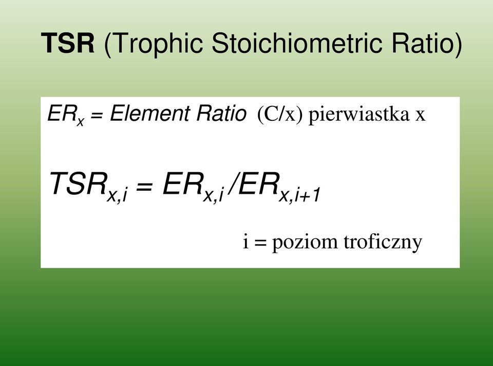 (C/x) pierwiastka x TSR x,i =