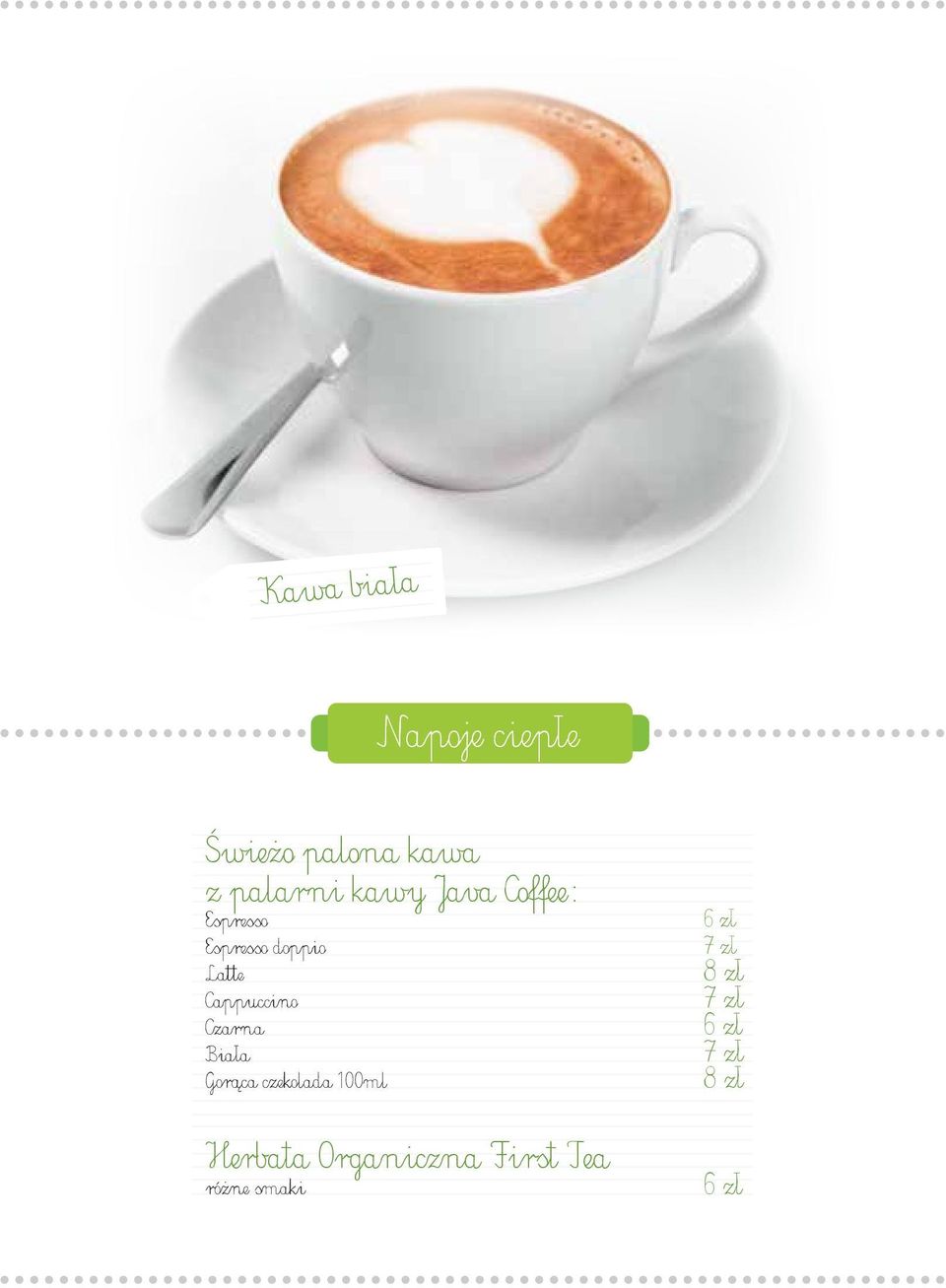 Cappuccino Czarna Biała Gorąca czekolada 100ml Herbata