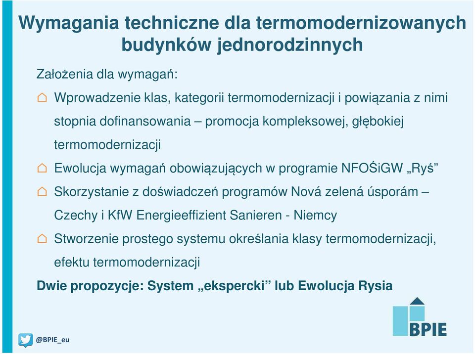 obowiązujących w programie NFOŚiGW Ryś Skorzystanie z doświadczeń programów Nová zelená úsporám Czechy i KfW Energieeffizient Sanieren