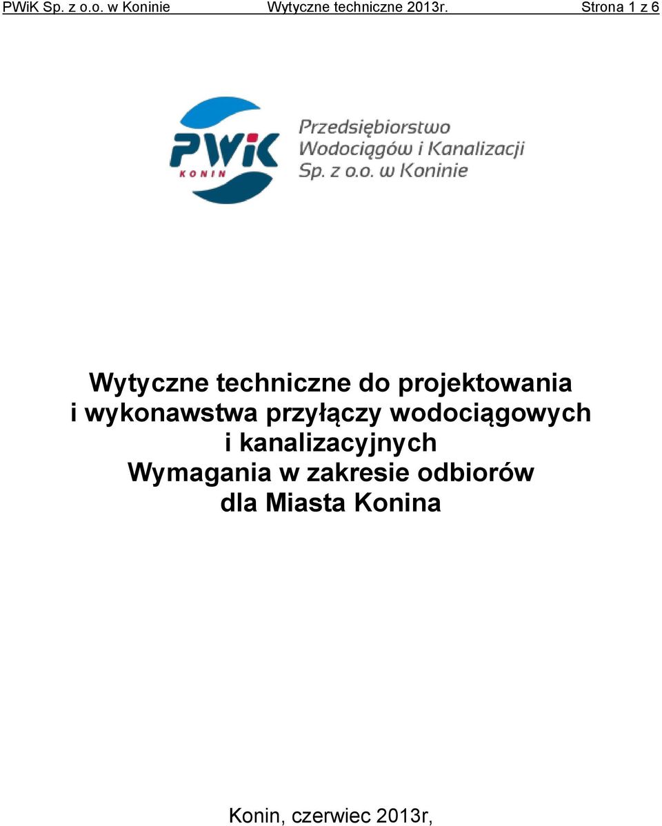 wykonawstwa przyłączy wodociągowych i kanalizacyjnych