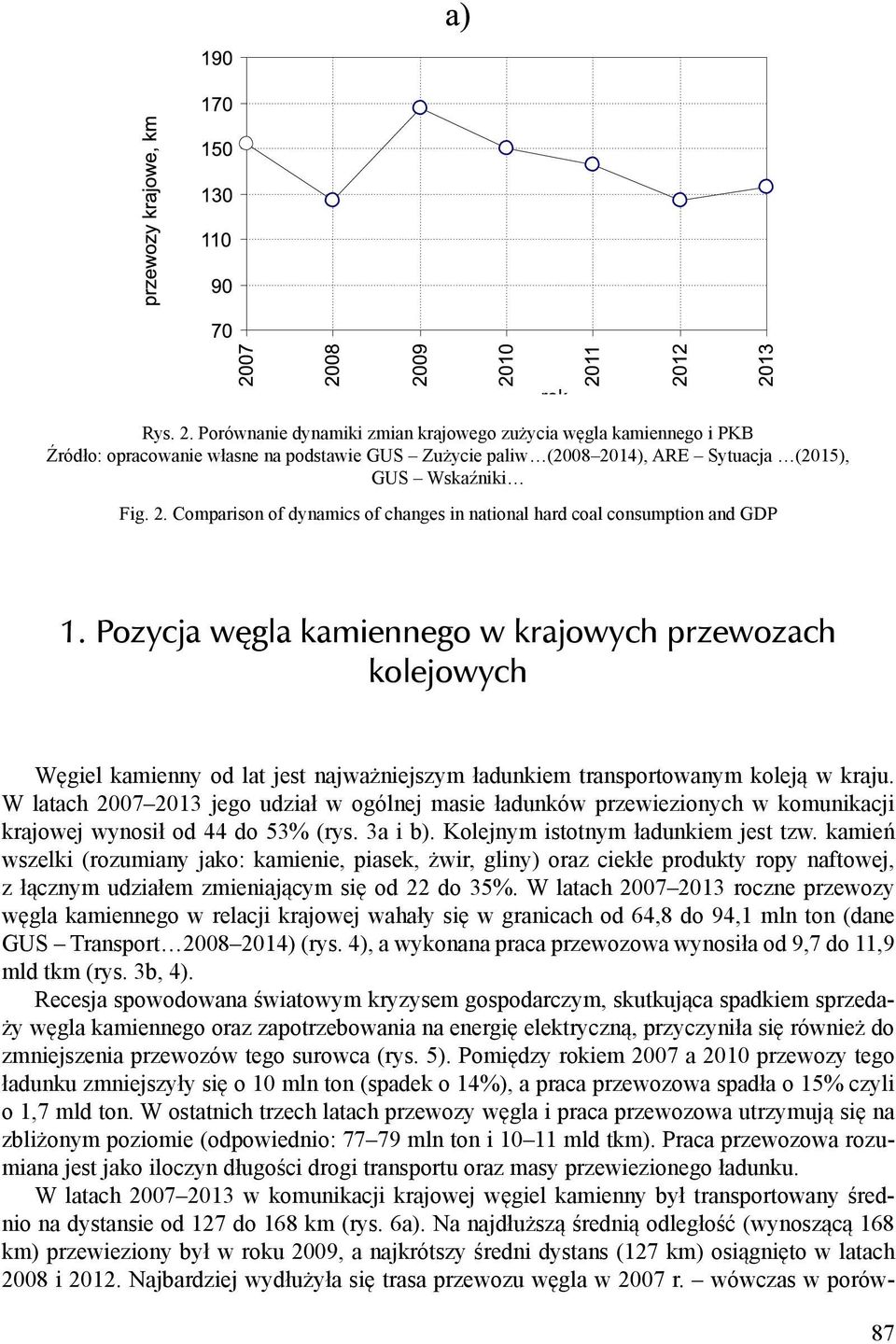 W latach 2007 2013 jego udział w ogólnej masie ładunków przewiezionych w komunikacji krajowej wynosił od 44 do 53% (rys. 3a i b). Kolejnym istotnym ładunkiem jest tzw.