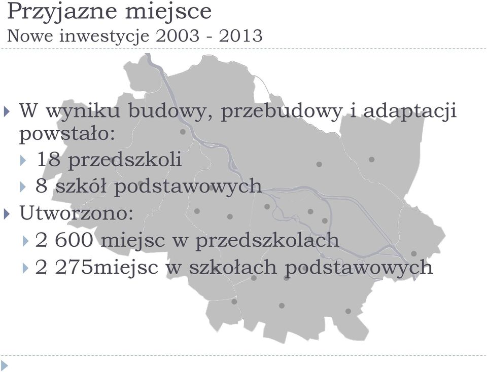 przedszkoli 8 szkół podstawowych Utworzono: 2 600