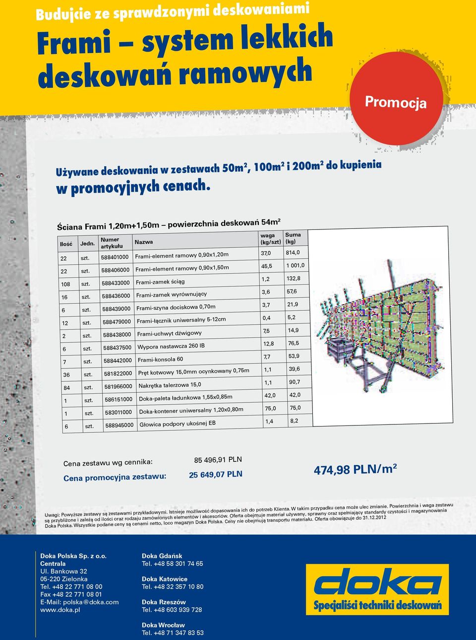 57, Fra-szna docskowa 0,70m,9 Fra-ącznk unwersaln 5-cm 5, 588438000 Fra-uchwt dźwgow 7,5 4,9 588437500 Wpora nastawcza 0 IB,8 7,5 7 58844000 Fra-konsola 0 53,9 3 588000 Pręt kotwow 5,0mm ocnkowan