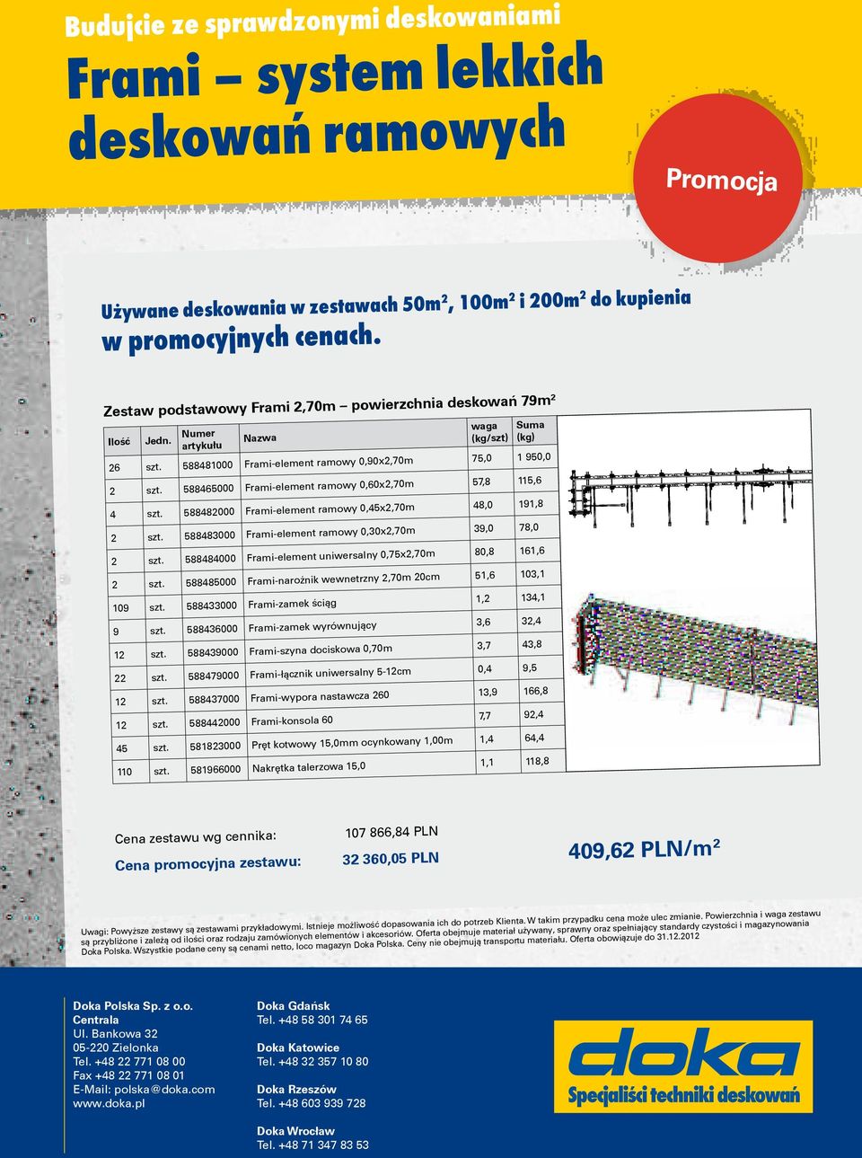 Fra-element ramow 0,30x,70m 39,0 78,0 588484000 Fra-element unwersaln 0,75x,70m 80,8, 588485000 Fra-narożnk wewnetrzn,70m 0cm 5, 03, 09 Fra-zamek ścąg, 34, 9 58843000 Fra-zamek wrównując 3, 3,4