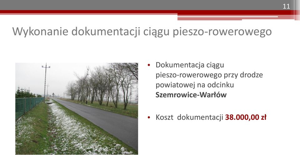 pieszo-rowerowego przy drodze powiatowej