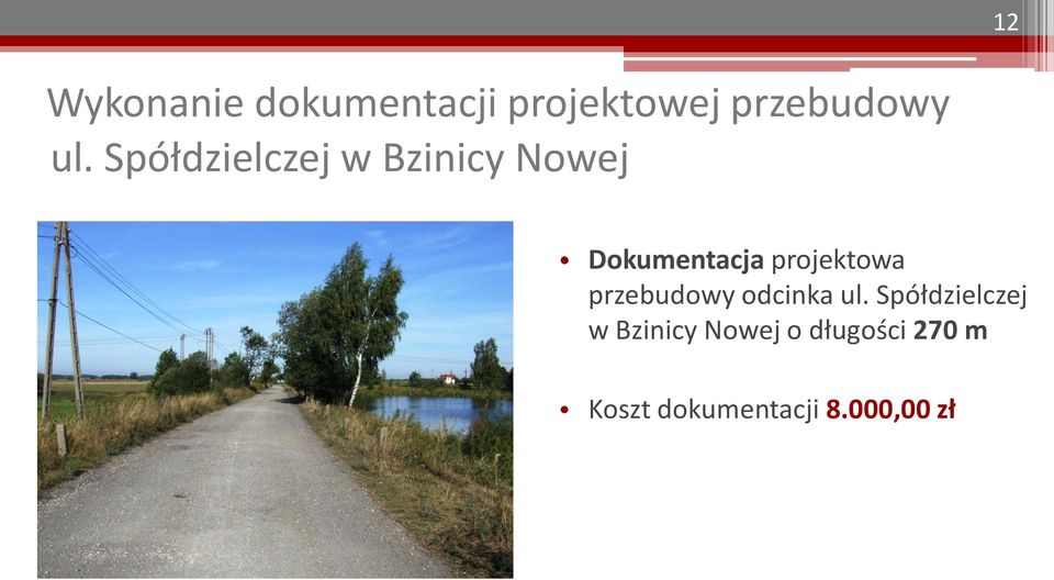 projektowa przebudowy odcinka ul.