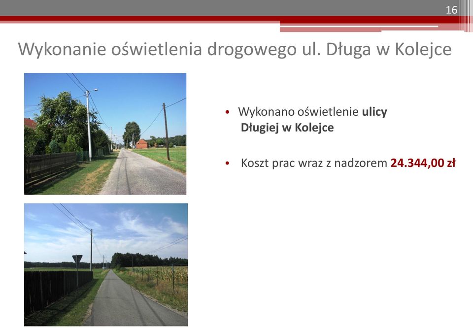 oświetlenie ulicy Długiej w