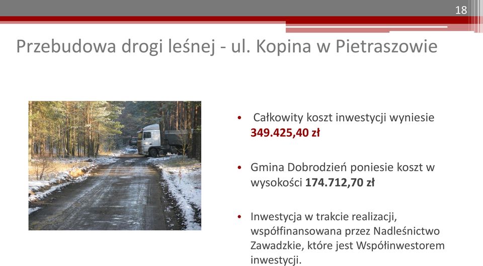 425,40 zł Gmina Dobrodzień poniesie koszt w wysokości 174.