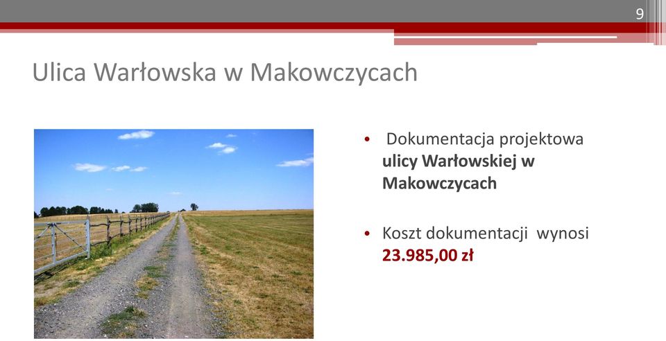 projektowa ulicy Warłowskiej w