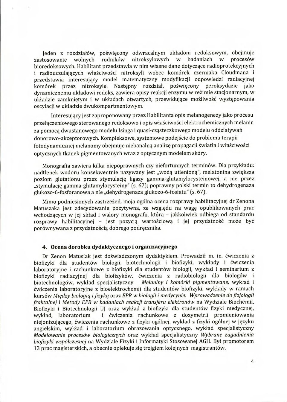 modyfikacji odpowiedzi radiacyjnej komórek przez nitroksyle.