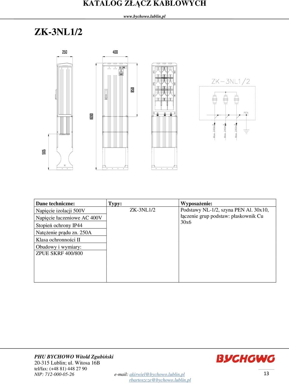 30x10, Napięcie łaczeniowe AC 400V