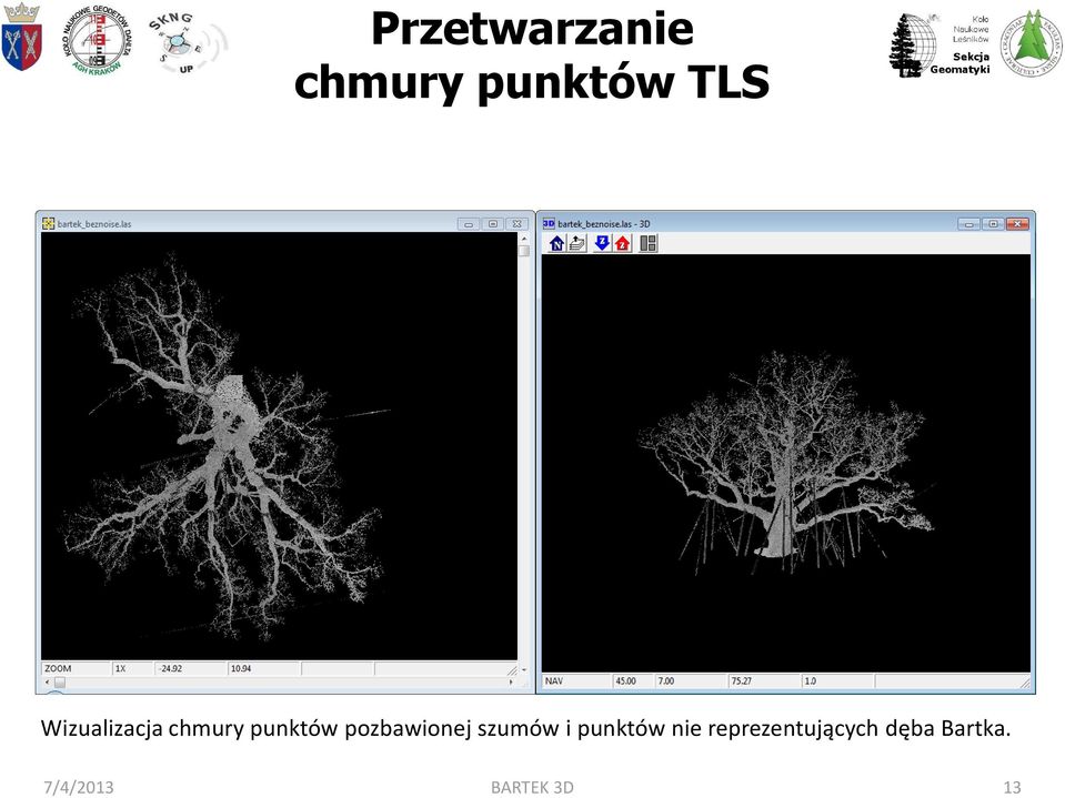 pozbawionej szumów i punktów nie