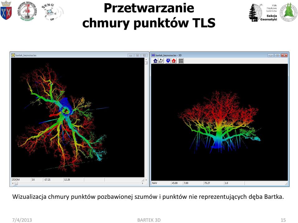 pozbawionej szumów i punktów nie