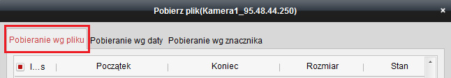 Odtworzy się okno w którym wyświetlone zostaną wszystkie wyszukane nagrania.