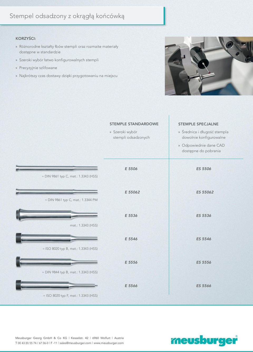 do pobrania E 5506 ES 5506 DIN 9861 typ C, mat.: 1.3343 (HSS) E 55062 ES 55062 DIN 9861 typ C, mat.: 1.3344 PM E 5536 ES 5536 mat.: 1.3343 (HSS) E 5546 ES 5546 ISO 8020 typ B, mat.: 1.3343 (HSS) E 5556 ES 5556 DIN 9844 typ B, mat.