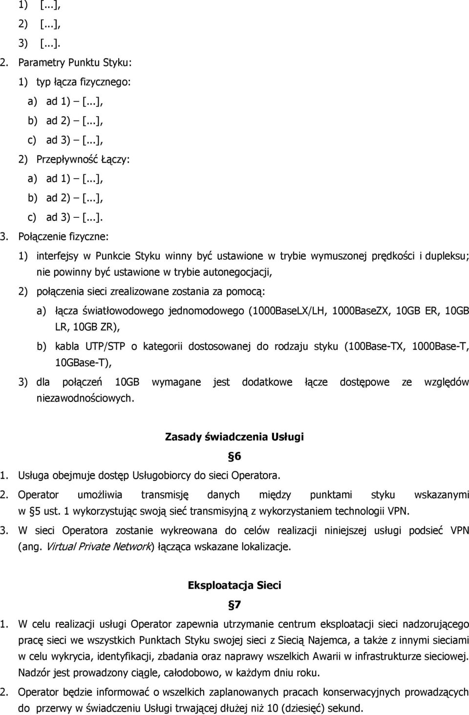 [...], 2) Przepływność Łączy: a) ad 1) [...], b) ad 2) [...], c) ad 3)
