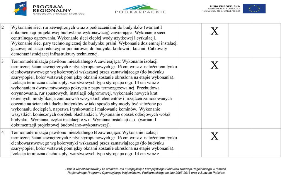 Wykonanie doziemnej instalacji gazowej od stacji redukcyjno-pomiarowej do budynku kotłowni i kuchni. Całkowity demontaż istniejącej infrastruktury technicznej.