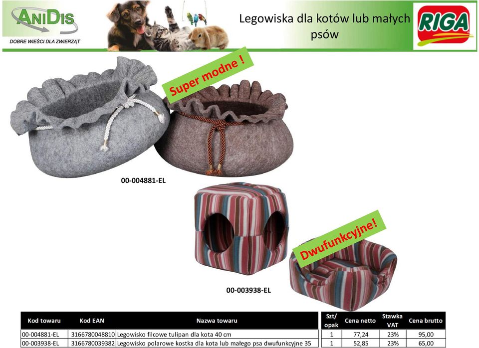 cm 1 77,24 23% 95,00 00-003938-EL 3166780039382 Legowisko
