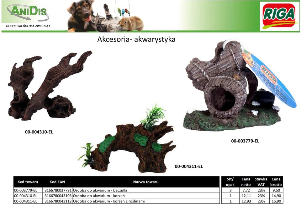 00-004310-EL 3166780043105 Ozdoba do akwarium - korzeń 1 12,11 23% 14,90