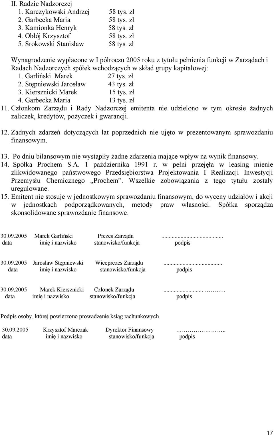 Stępniewski Jarosław 43 tys. zł 3. Kiersznicki Marek 15 tys. zł 4. Garbecka Maria 13 tys. zł 11.