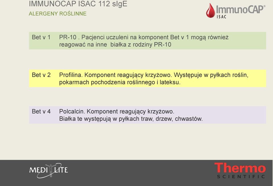 PR-10 Bet v 2 Profilina. Komponent reagujący krzyżowo.