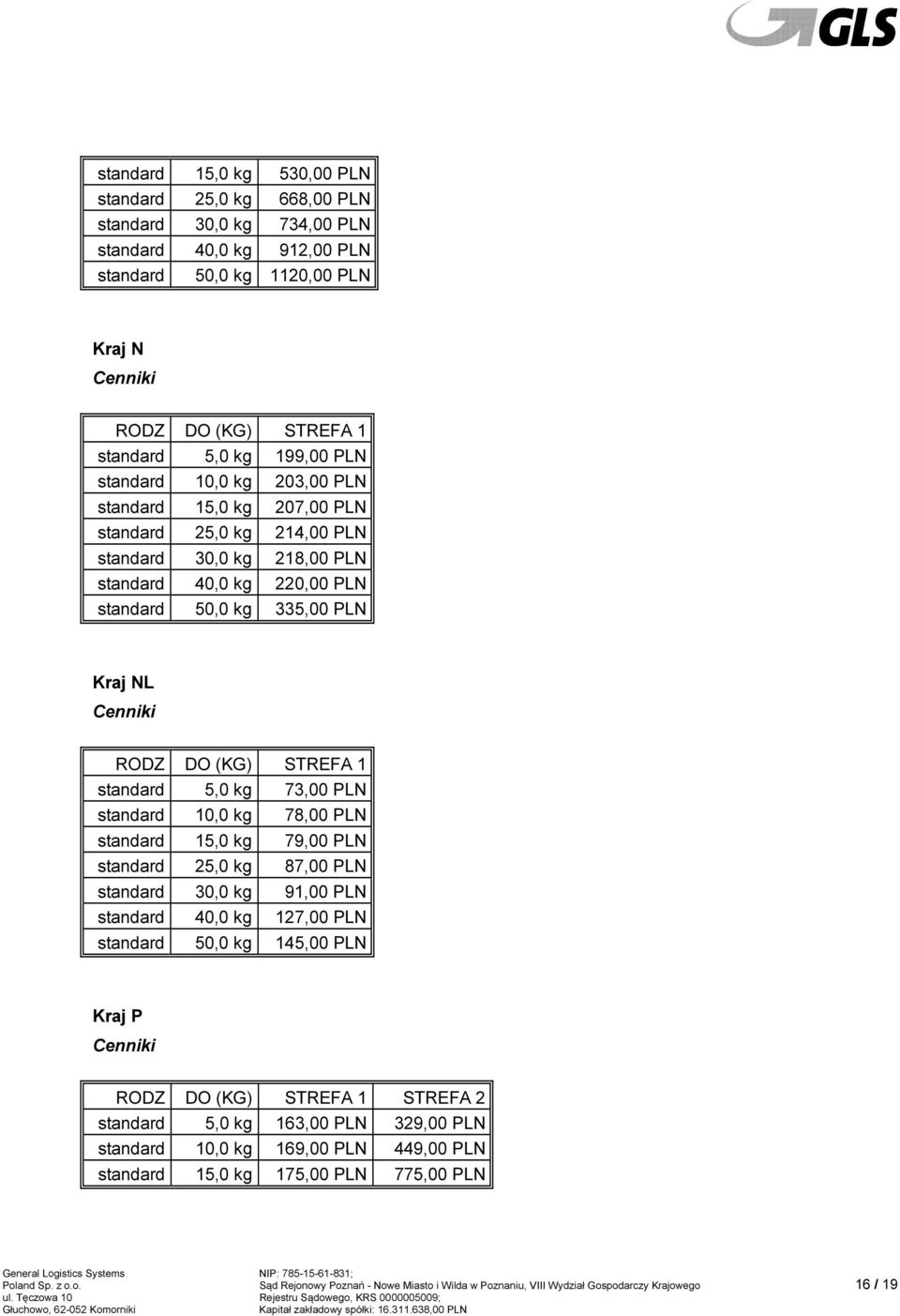 25,0 kg 87,00 PLN 30,0 kg 91,00 PLN 40,0 kg 127,00 PLN 50,0 kg 145,00 PLN Kraj P STREFA 2 5,0 kg 163,00 PLN 329,00 PLN 10,0 kg 169,00 PLN 449,00