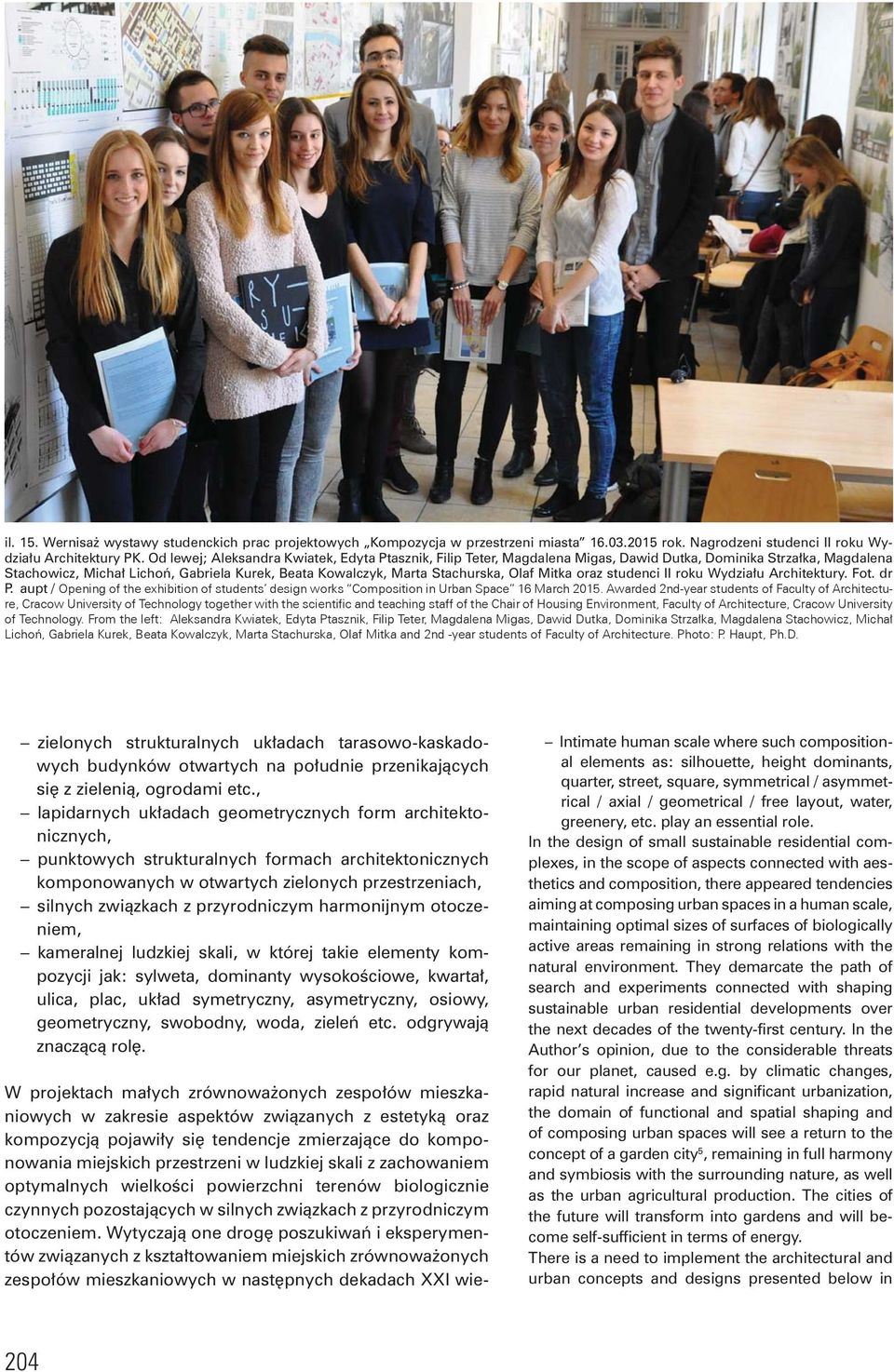Olaf Mitka oraz studenci II roku Wydziału Architektury. Fot. dr P.
