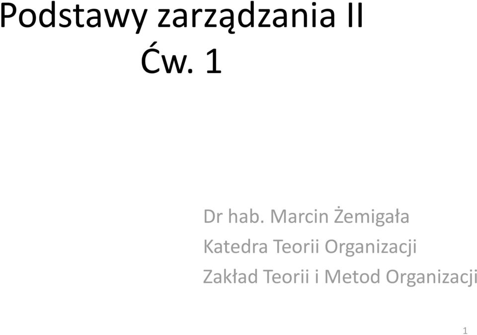 Marcin Żemigała Katedra