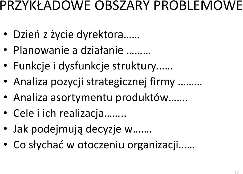 strategicznej firmy Analiza asortymentu produktów.