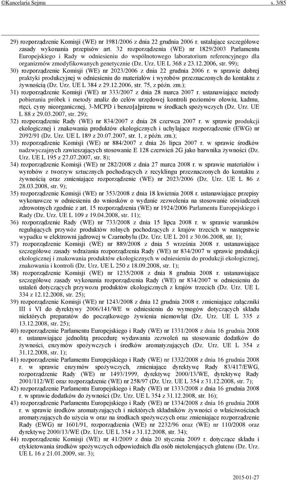 2006, str. 99); 30) rozporządzenie Komisji (WE) nr 2023/2006 z dnia 22 grudnia 2006 r.