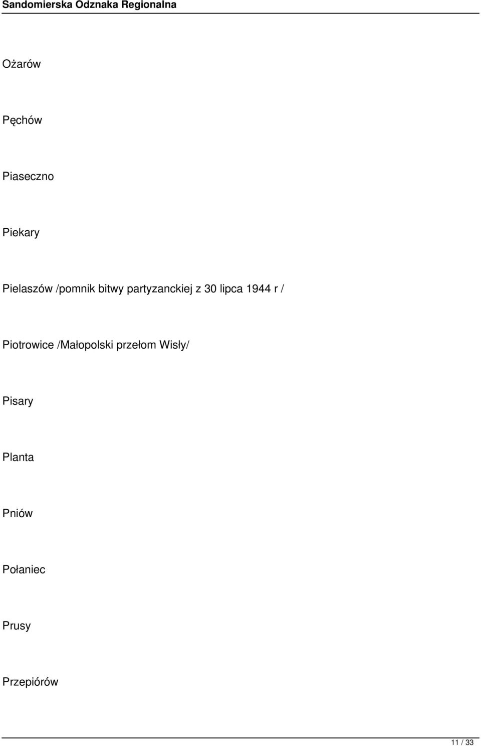 / Piotrowice /Małopolski przełom Wisły/