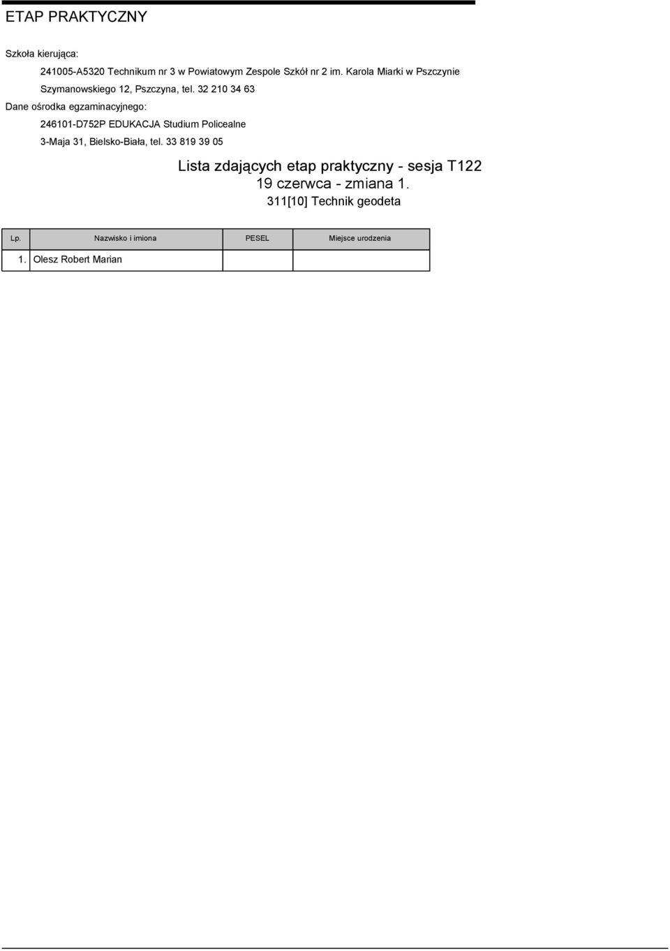 33 819 39 05 19 czerwca - zmiana 1.