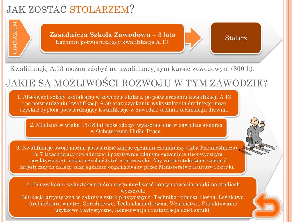 50 oraz uzyskaniu wykształcenia średniego może uzyskać dyplom potwierdzający kwalifikacje w zawodzie technik technologii drewna. 2.