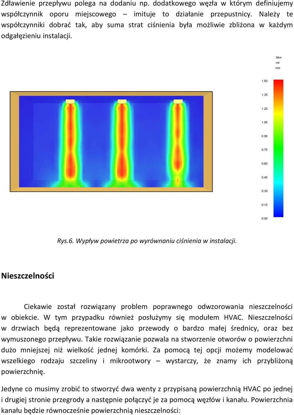 Nieszczelności Ciekawie został rozwiązany problem poprawnego odwzorowania nieszczelności w obiekcie. W tym przypadku również posłużymy się modułem HVAC.