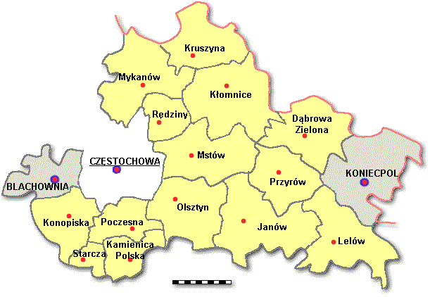 Obszar gminy Koniecpol leży w zlewni rzeki Pilicy będącej lewobrzeżnym dopływem Wisły. Rys. 1.