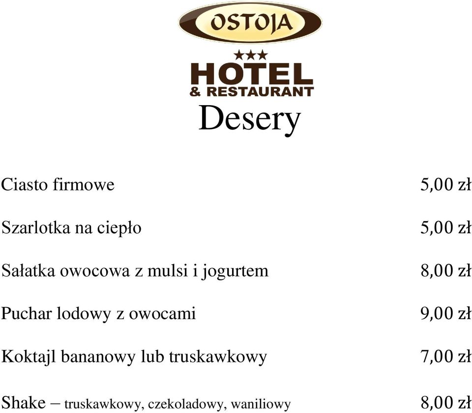 Koktajl bananowy lub truskawkowy Shake truskawkowy,