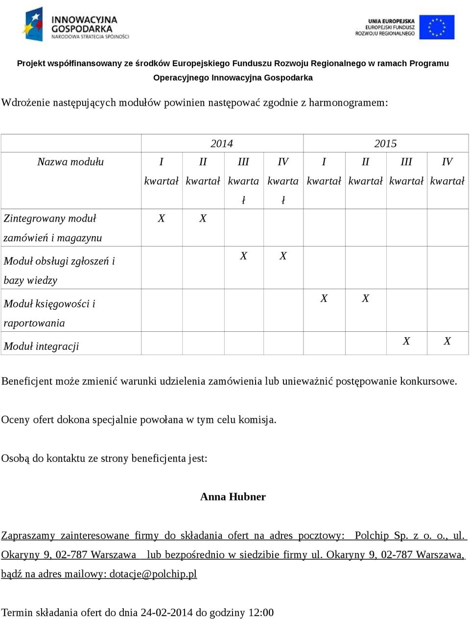 lub unieważnić postępowanie konkursowe. Oceny ofert dokona specjalnie powołana w tym celu komisja.